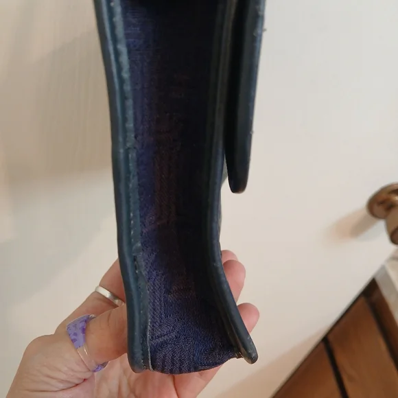 Lanvin Vintage Canvas and Leather Blue Flap Shoulder Bag. - Picture 7 of 9